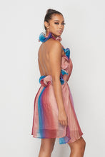 Julianna Stripe Ruffle Rhinestone Dress - Foxy And Beautiful