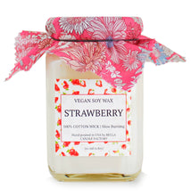Strawberry:  Square Jar Soy Wax Candle - Foxy And Beautiful