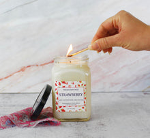 Strawberry:  Square Jar Soy Wax Candle - Foxy And Beautiful