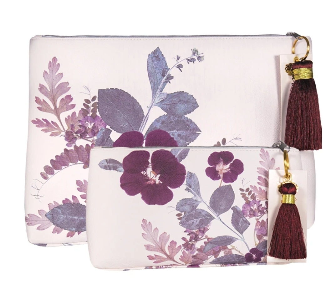 Plum Leaves Tassel Pouch - Large - Foxy And Beautiful