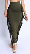 Olive Fringe Skirt - Foxy And Beautiful